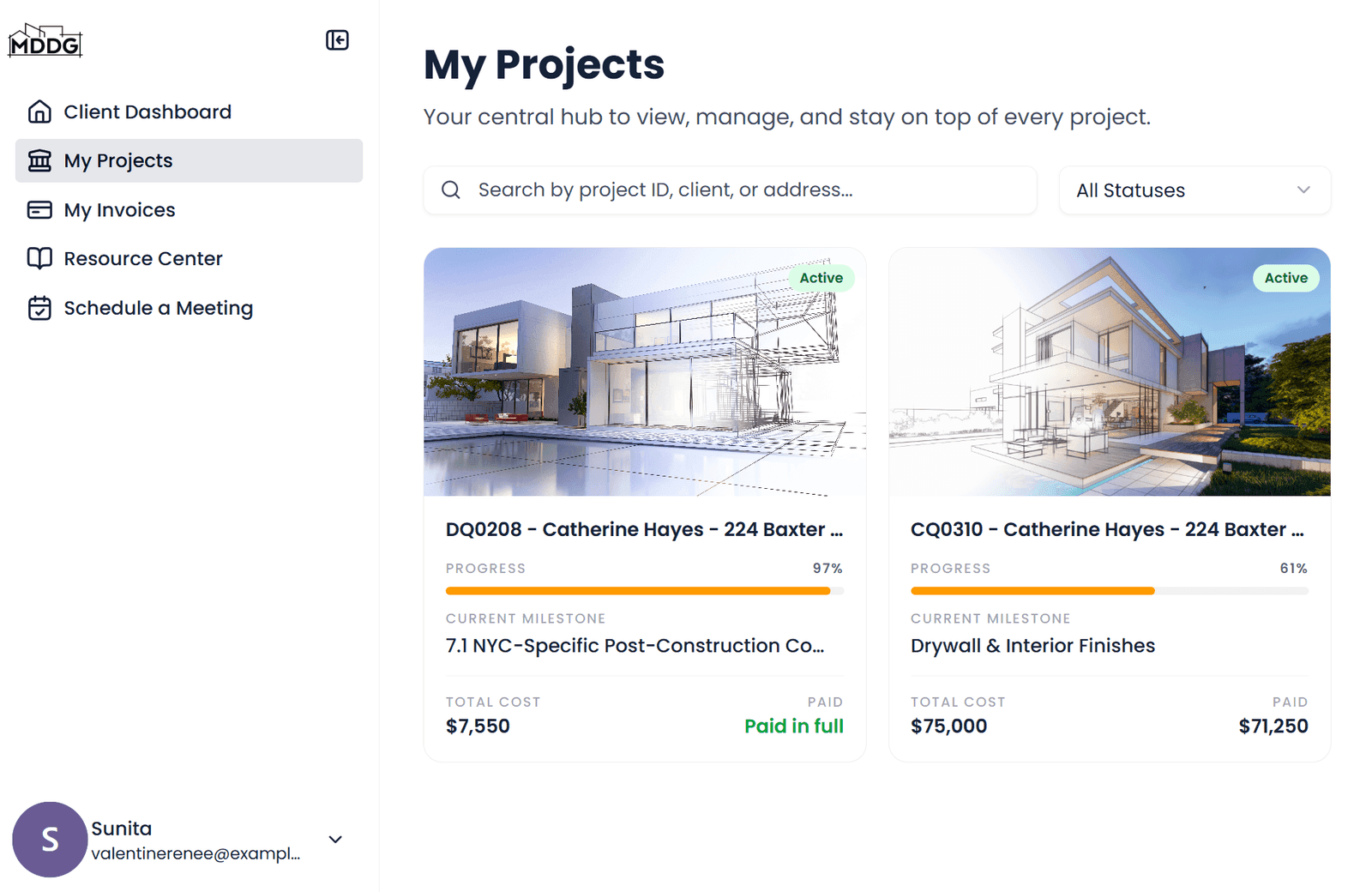 Medina Design & Development — platform overview (demo data)