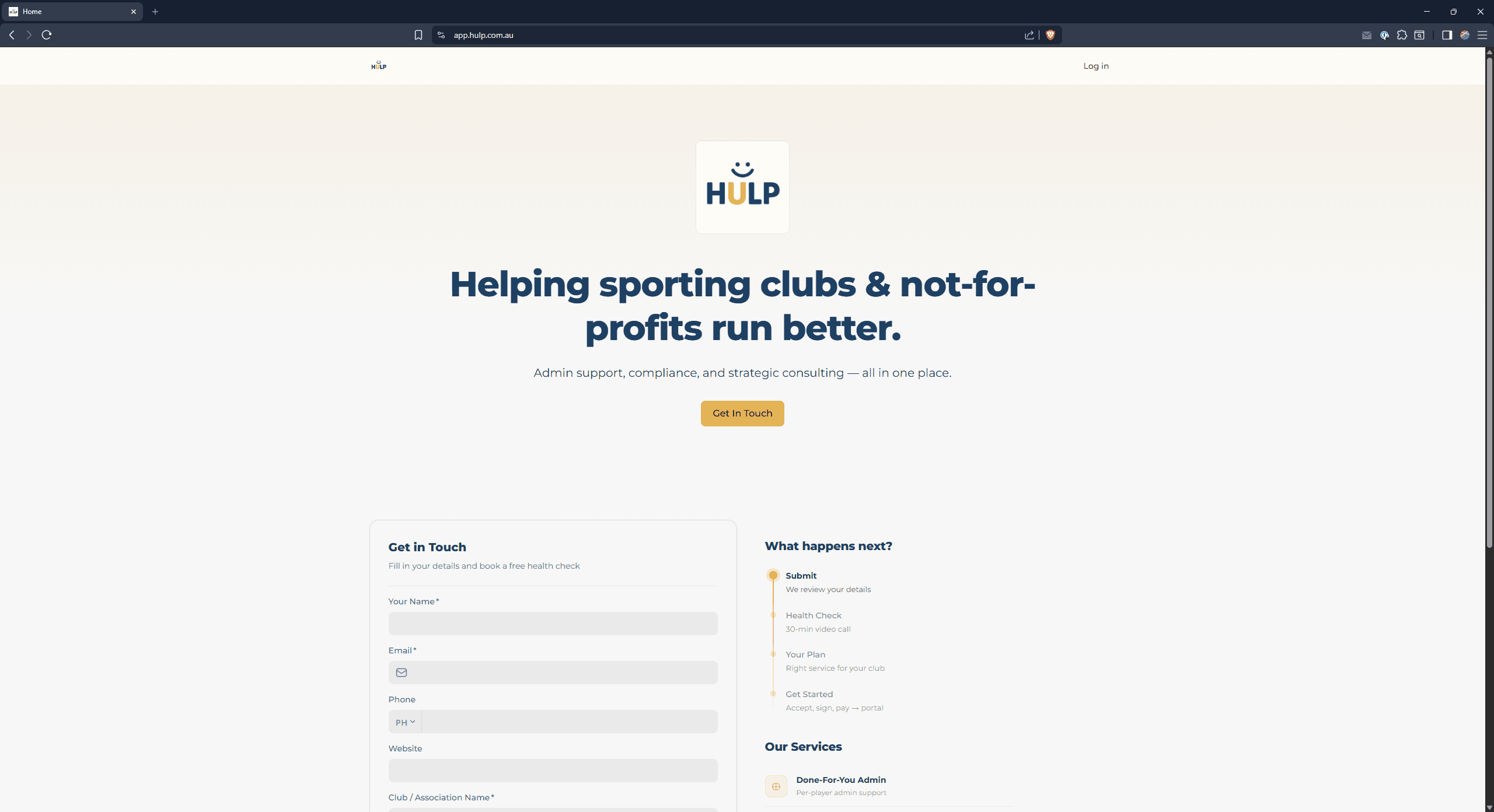 Hulp — Platform landing (demo data)